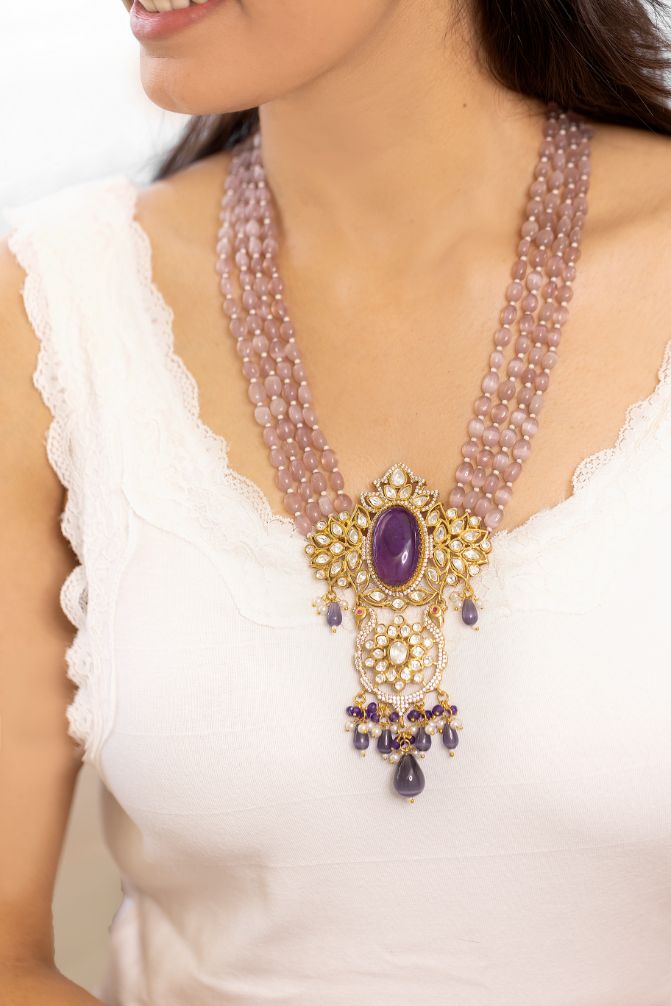 Buy Blue Amethyst Necklace in 14k Real Gold | Chordia Jewels
